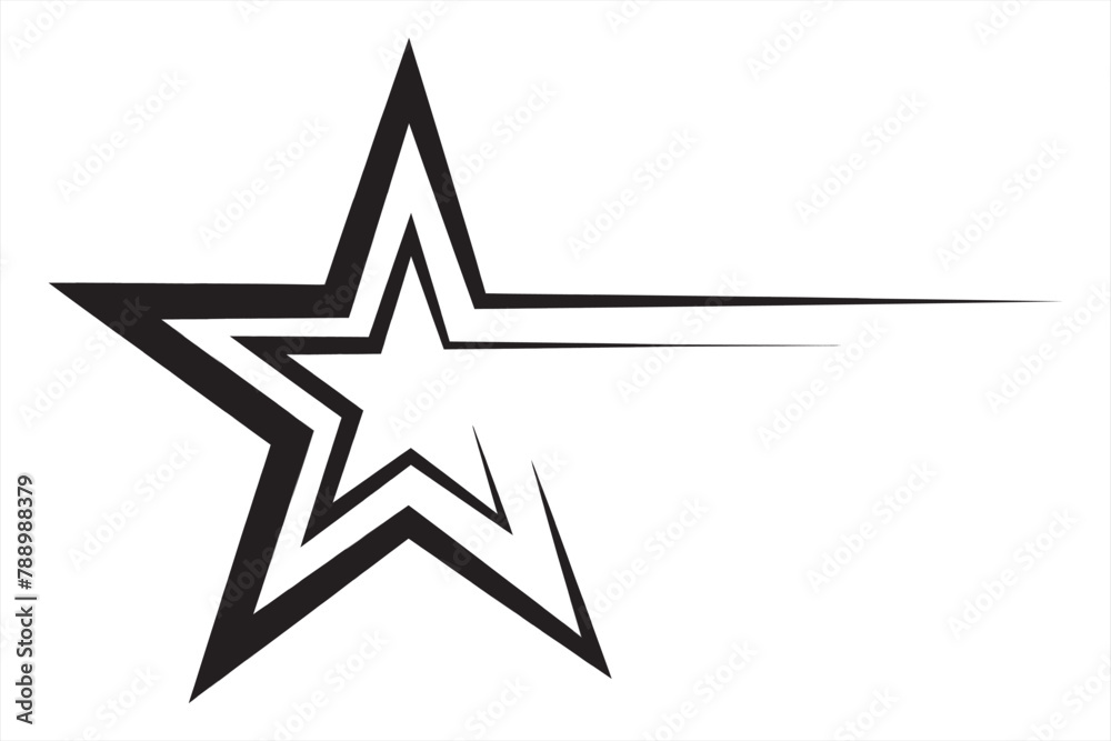 Wall mural shooting stars icon vector set. abstract silhouette of shooting star. meteorite and comet symbols. f