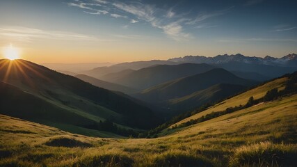 sunrise in the mountains