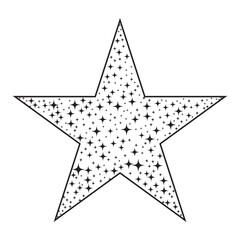 Obraz premium Star icon vector with confetti star on a white background. Abstract silhouette of shooting star. Vector star icon design