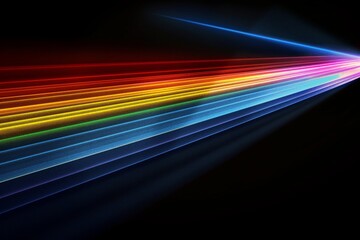Rainbow Spectrum Light Streak on Black