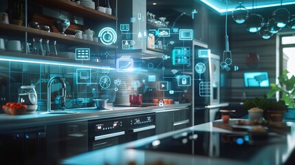 Futuristic connectivity concept: abstract digital network patterns symbolizing internet of things (IOT) technology on a global scale