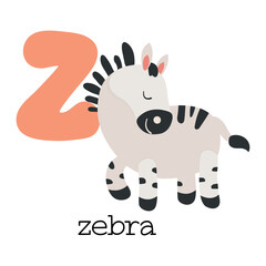 Educational illustration of letter Z from alphabet.	