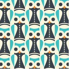 Retro Owl Designs in Fabric, Wallpaper and Textures