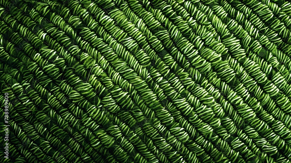 Leinwandbilder woven green wool fabric texture hand knitted textile canvas background patchwork carpet backdrop fac