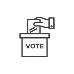 Electoral Ballot and Voting Icons. Democratic Election and Voter Participation Symbols.
