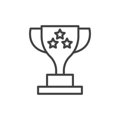 Championship Trophy and Award Icons. Athletic Achievement and First Prize Symbols.