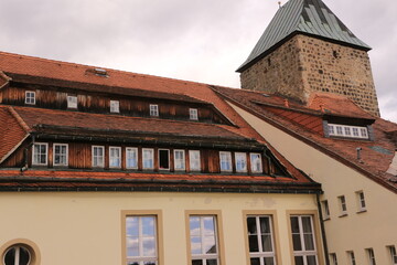 Blick in das Zentrum von Hohnstein in der Sächsischen Schweiz	 - obrazy, fototapety, plakaty