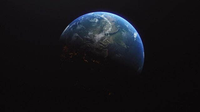 India New Delhi Cinematic Planet Earth Slow Roll Orbit Zoom in Asia