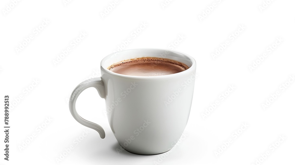 Aufkleber Cocoa drink in white mug isolated on white background Clipping path : Generative AI