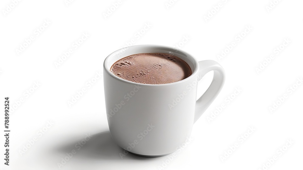 Aufkleber Cocoa drink in white mug isolated on white background Clipping path : Generative AI
