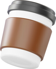 3D paper coffee cup, Take away hot coffee or hot tea, Coffee to go concept.