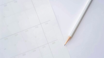 Calendar Year 2023 schedule with blank note for to do list on paper background Flat lay with calendar pencil on calander 2023 Closeup of a pencil on the page of a calendar 2022 isolate : Generative AI