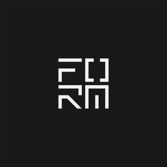 FORM logo lettering in square shape - black and white.