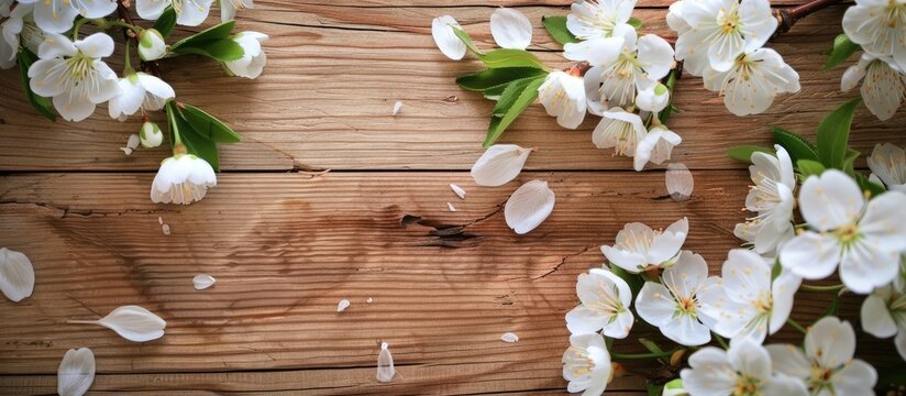 Spring Blossom on wooden background