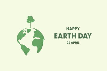 Earth Day and World Environment Day concept.Earth with tree. Ecology and environment background. Vector illustration.