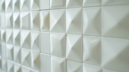 Fototapeta na wymiar Ceramic decorative tiles of simple texture covering walls of kitchen bathroom or toilet old vintage style and white color : Generative AI
