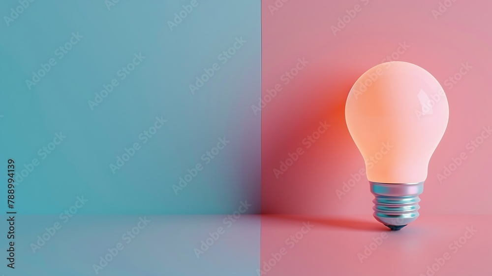 Aufkleber one out unique idea light bulb concept flat lay : generative ai