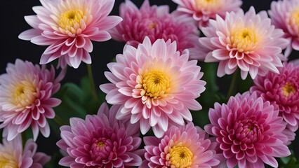 Close Up Photo of  Chrysanthemum (Chrysanthemum) Generative AI