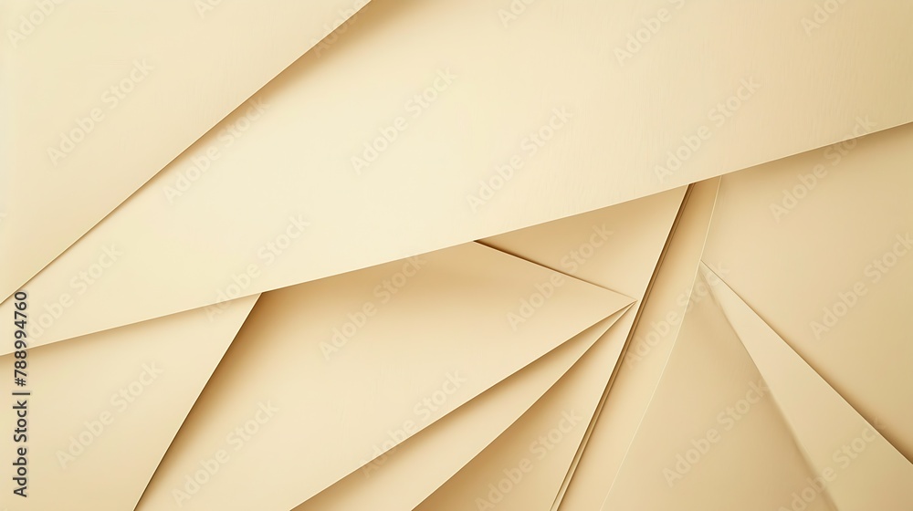 Poster beige colored paper texture background minimal paper cut style composition with layers of geometric 