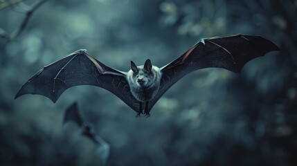 Bat Wings: A photo of bat wings with a blurred background - obrazy, fototapety, plakaty