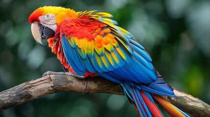 Bird Wings: A photo of a colorful macaw perched on a branch