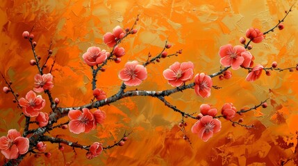 Golden Plum Blossom Paintings