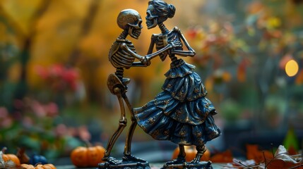 Skeleton Figurines Halloween Dance