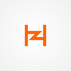 HZ monogram logo - red color.