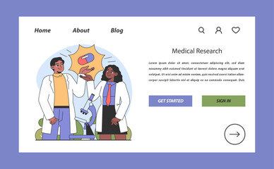 Medical Research concept. Flat vector illustration.