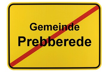 Illustration eines Ortsschildes der Gemeinde Prebberede in Mecklenburg-Vorpommern