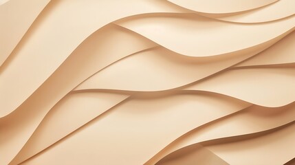 Beige colored paper texture background Minimal paper cut style composition with layers of geometric shapes and lines in shades of brown colors Top view : Generative AI