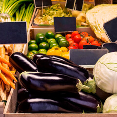 Fresh Harvest Delights: Vibrant Vegetable Market Display