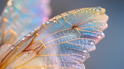 Fairy Wings: A close-up photo capturing the intricate details and vibrant colors of fairy wings