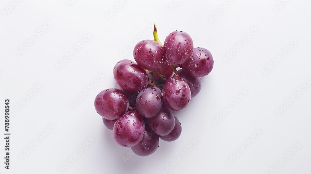 Aufkleber Red grape isolated on white background top view flat lay : Generative AI