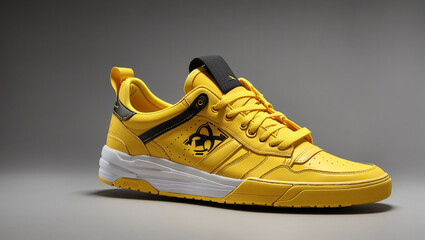 pair of yellow sneakers