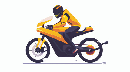 Fototapeta na wymiar Person driving electric motorcycle eco-friendly bike