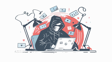 Phishing hacker attack vector illustration. Hacker