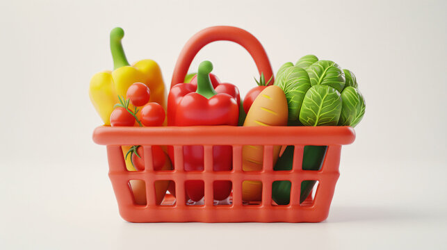 Simple style shopping bag 3d rendering, 618 e-commerce shopping supermarket discount concept illustration