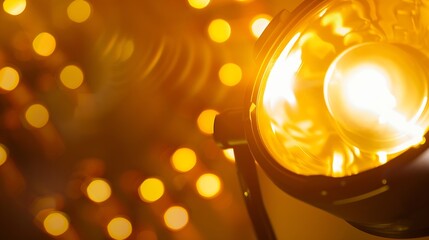 lamps with warm light closeup : Generative AI