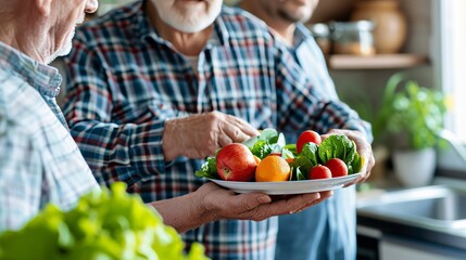 Senior man discussing dietary needs with nutritionist - personalized nutrition advice