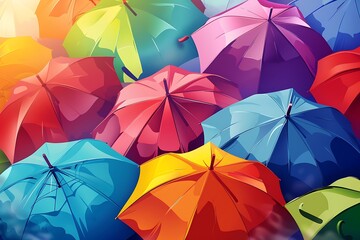 Umbrella background business concept in color .