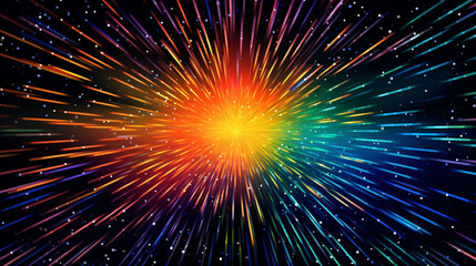 Scientific and technological radial lines, abstract KV main visual business PPT background