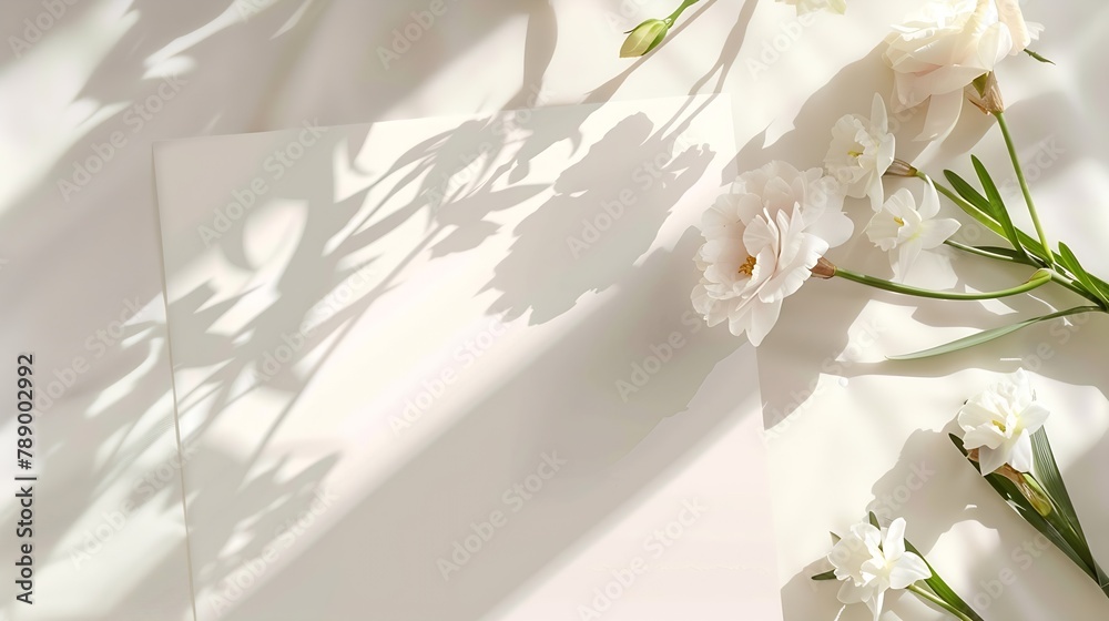 Leinwandbilder blank clipping path paper sheet cards on neutral ginger table aesthetic artist home office desk work