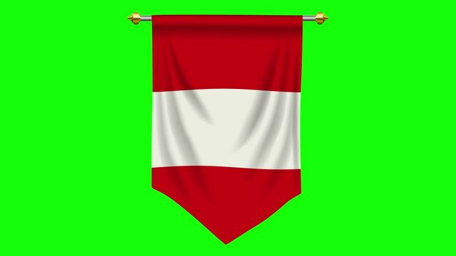 Motion graphic of Austria flag or pennant on green screen