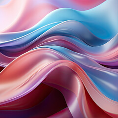 Watercolor Abstract fluid holographic pastel curved wave in motion colorful background, Gradient design, clipart Illustration, Generative Ai