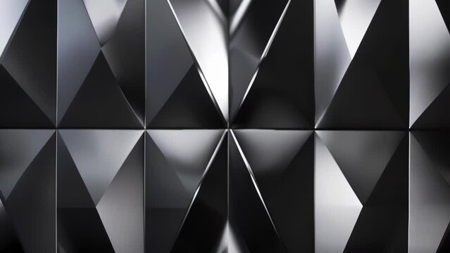 The final panel showcases a bold and dynamic pattern with repeating diamonds and zigzags in shades of black and silver. The sharp edges and metallic sheen give the panels a modern .