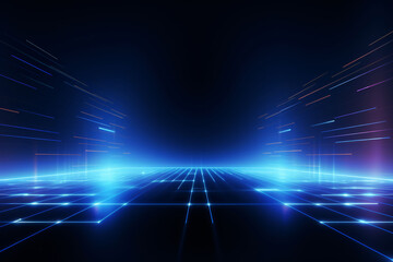 Blue luminous lines technological elements, abstract concept KV main visual business PPT background