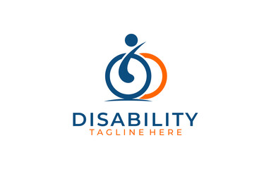 Illustration graphic vector of modern passionate disability people logo design template