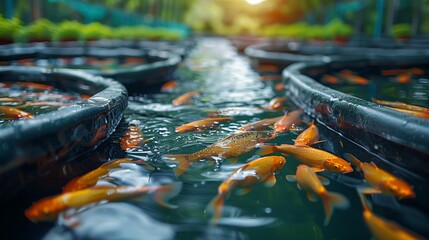 Fish farm close up