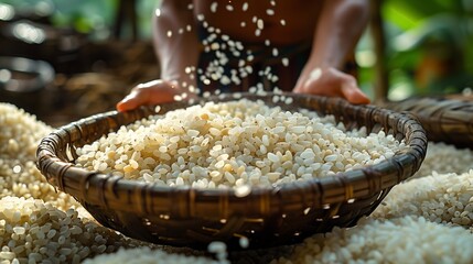 Rice harvest in a bowl - 789005767